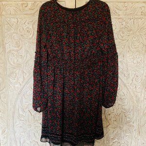 Max Studio Flower Bohemian Boho Long Sleeve Dress